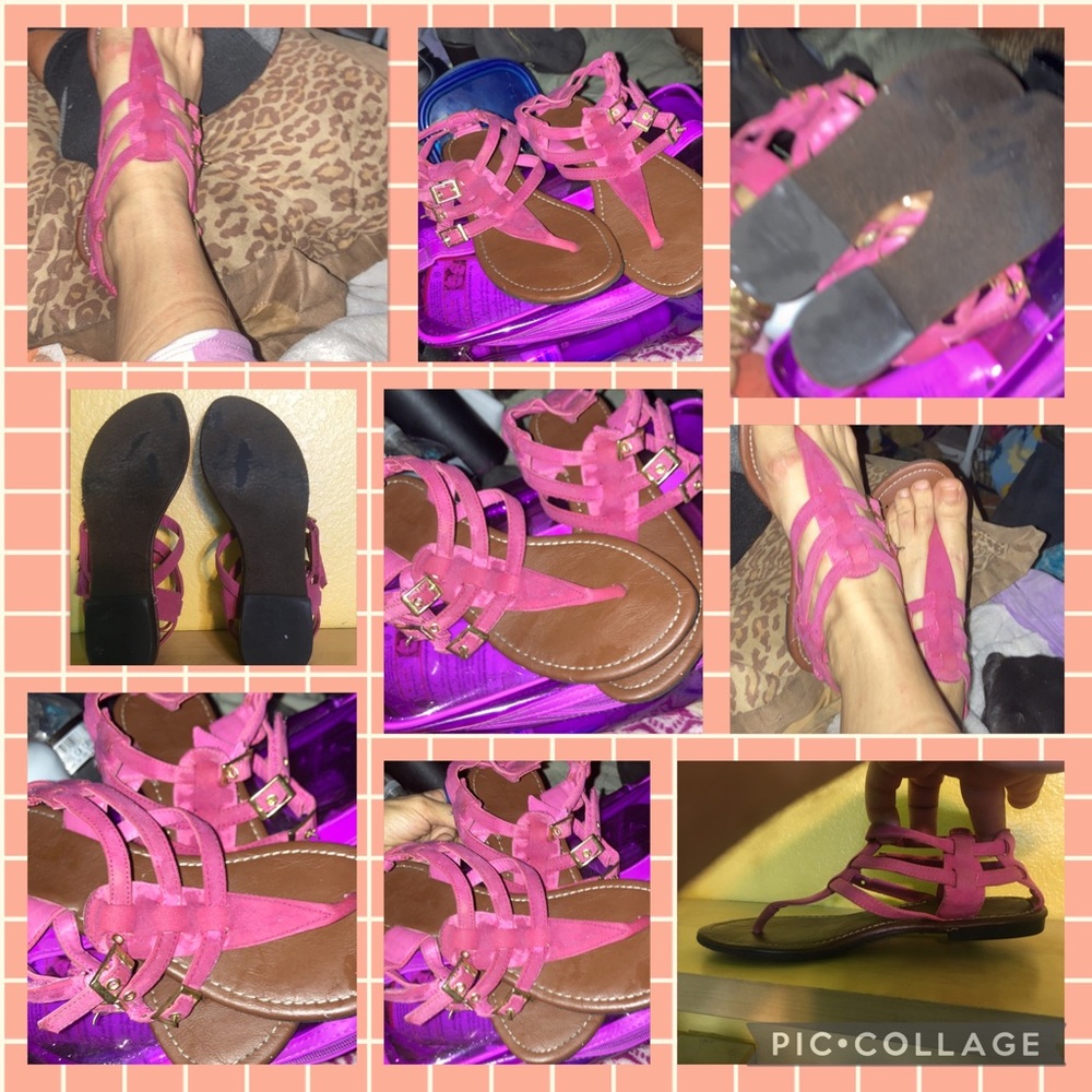 Cute old used hot pink Sandals
